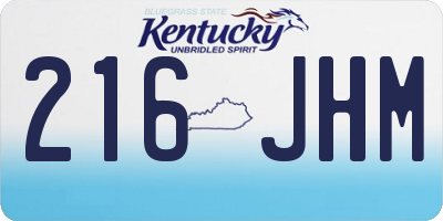 KY license plate 216JHM