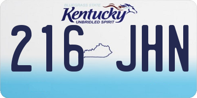KY license plate 216JHN
