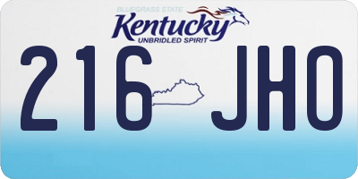 KY license plate 216JHO