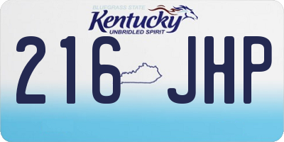 KY license plate 216JHP