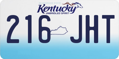KY license plate 216JHT