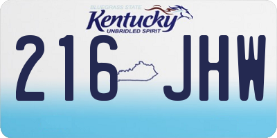 KY license plate 216JHW