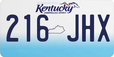 KY license plate 216JHX