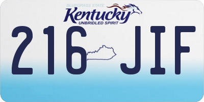 KY license plate 216JIF