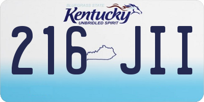 KY license plate 216JII