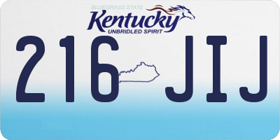 KY license plate 216JIJ