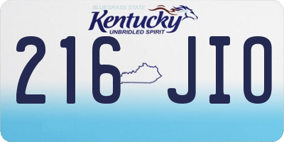 KY license plate 216JIO