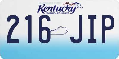 KY license plate 216JIP