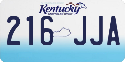 KY license plate 216JJA
