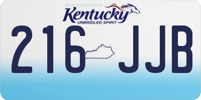KY license plate 216JJB