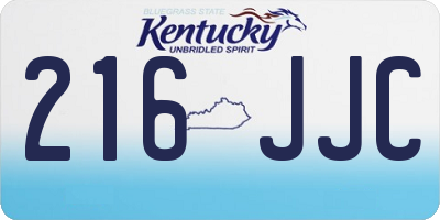 KY license plate 216JJC