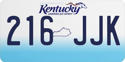 KY license plate 216JJK