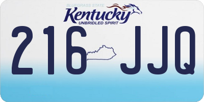KY license plate 216JJQ