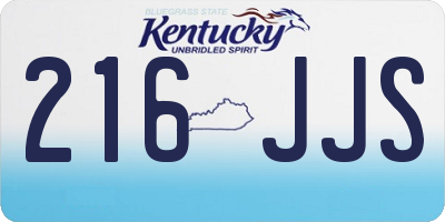 KY license plate 216JJS