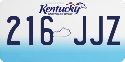 KY license plate 216JJZ
