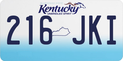 KY license plate 216JKI