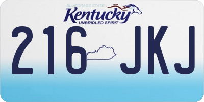 KY license plate 216JKJ