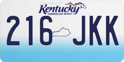 KY license plate 216JKK