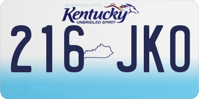 KY license plate 216JKO