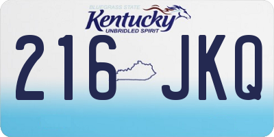 KY license plate 216JKQ