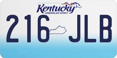 KY license plate 216JLB
