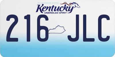 KY license plate 216JLC