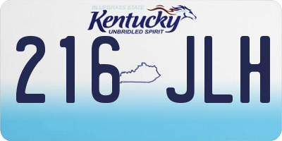 KY license plate 216JLH