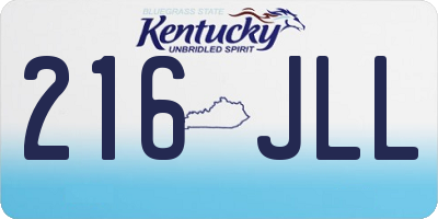 KY license plate 216JLL