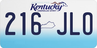 KY license plate 216JLO