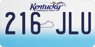 KY license plate 216JLU