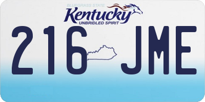 KY license plate 216JME