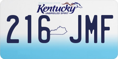 KY license plate 216JMF
