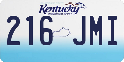 KY license plate 216JMI