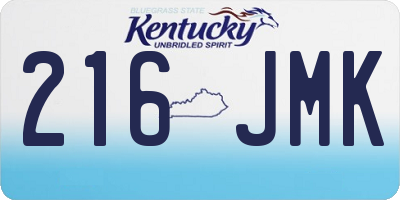 KY license plate 216JMK