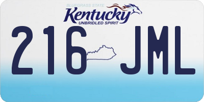 KY license plate 216JML