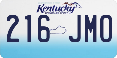 KY license plate 216JMO