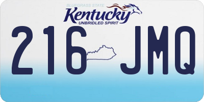 KY license plate 216JMQ