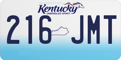 KY license plate 216JMT