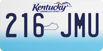KY license plate 216JMU