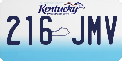 KY license plate 216JMV