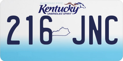 KY license plate 216JNC