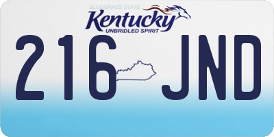 KY license plate 216JND