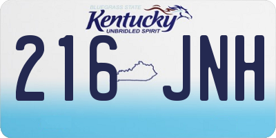KY license plate 216JNH