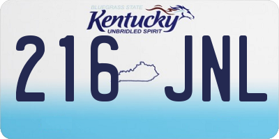 KY license plate 216JNL