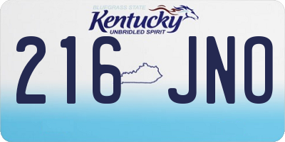 KY license plate 216JNO
