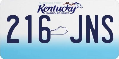 KY license plate 216JNS