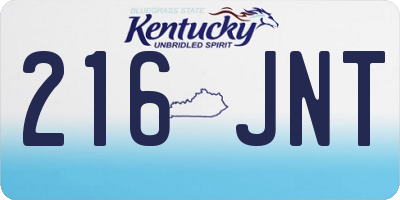 KY license plate 216JNT