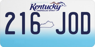 KY license plate 216JOD