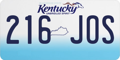 KY license plate 216JOS