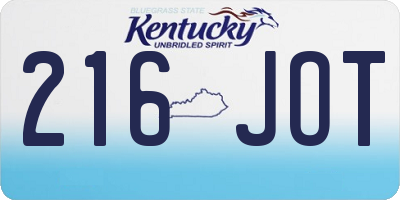 KY license plate 216JOT